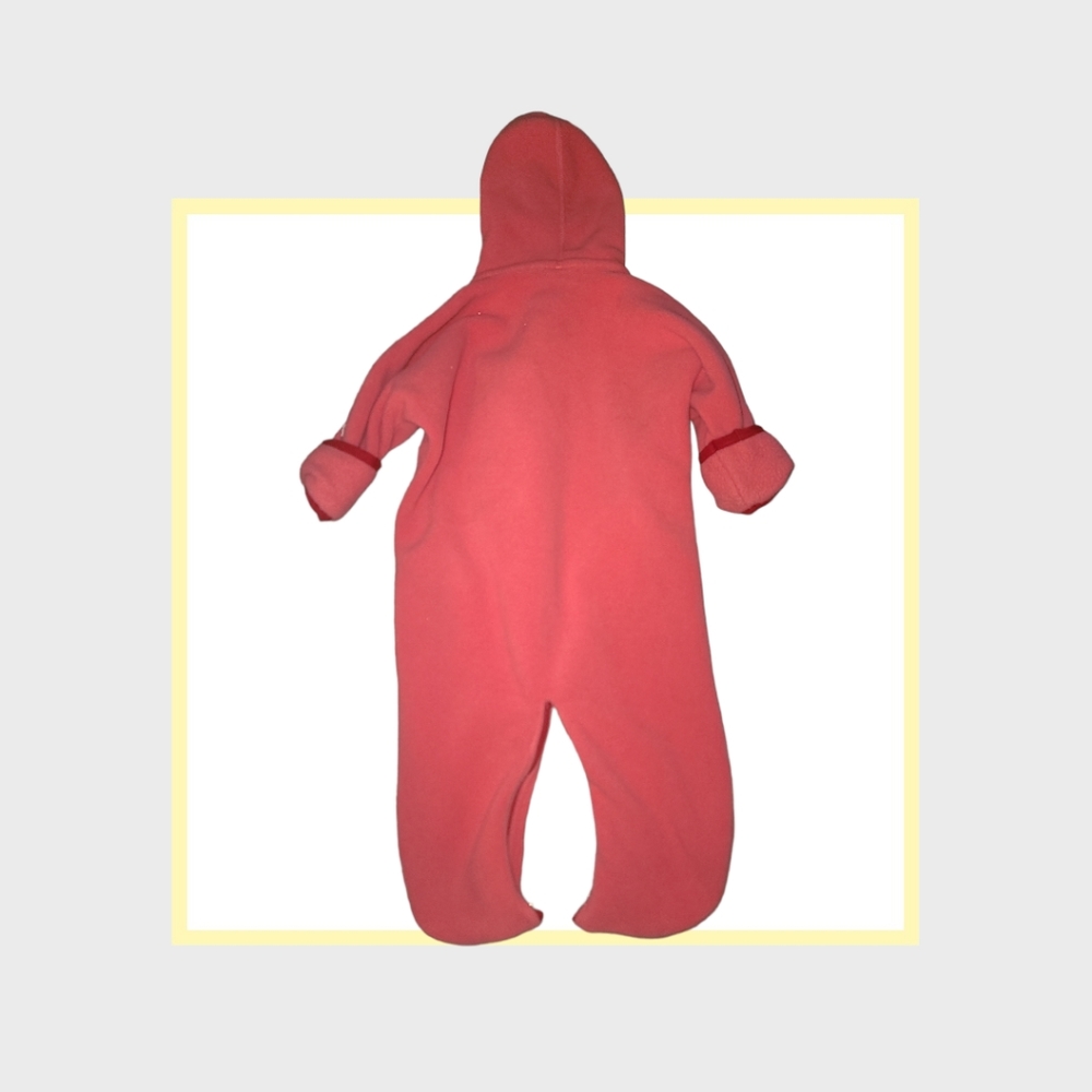 Infant Coral Patagonia fleece full body one piece suit, size 16-20 pounds - Picture 2 of 4